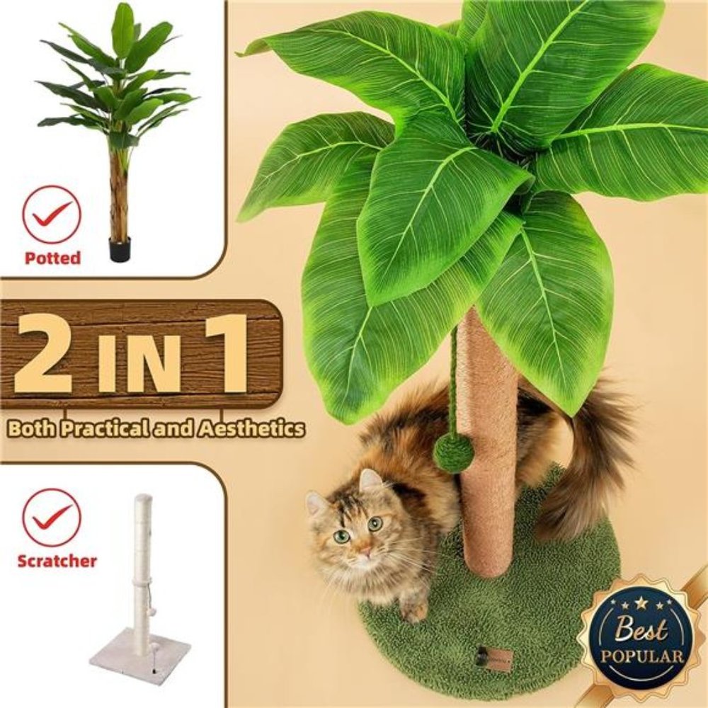 Cat Scratching Post 33 inch Tall Scratching Post with Sisal Rope Cat Scratcher - Picture 2 of 5